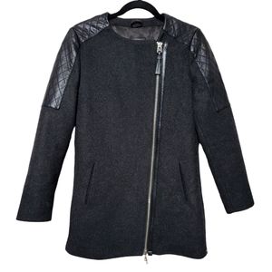 Wool Coat Leather Jacket S Mackage Montreal Quilted Black Cashmere Blend  Winter